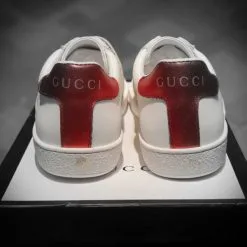 giay Gucci Ace Leather full phu kien mau do
