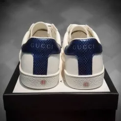 giay Gucci Ace Leather full phu kien mau xanh duong