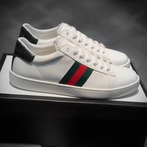 giay Gucci Ace Leather full phu kien mau xanh la giay Gucci Ace Leather full phu kien mau xanh la