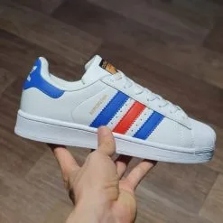 Adidas Superstar vintage ba mau White Red Blue gia re ha noi