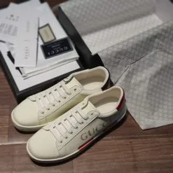 Giay Gucci Ace Leather chu ngang