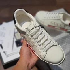 Giay Gucci Ace Leather chu ngang