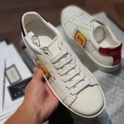 Giay Gucci Ace Leather logo ivory logo to rep 11 gia re ha noi