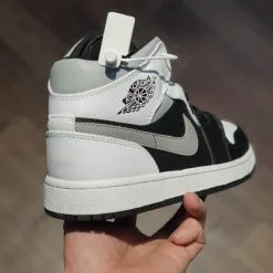Giay Nike Air Jordan 1 Mid black Smoke Grey rep 11