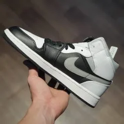 Giay Nike Air Jordan 1 Mid black Smoke Grey rep 11