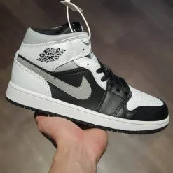 Giay Nike Air Jordan 1 Mid black Smoke Grey rep 11
