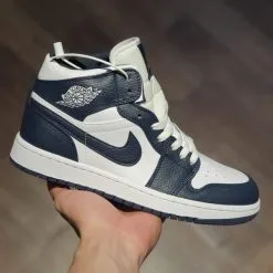 giay Air Jordan 1 Mid ‘Obsidian’ Little Goldman Wild Basketball Shoes Casual Sneakers