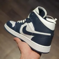 giay Air Jordan 1 Mid ‘Obsidian’ Little Goldman Wild Basketball Shoes Casual Sneakers