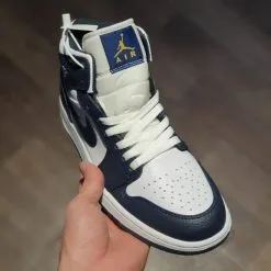 giay Air Jordan 1 Mid ‘Obsidian’ Little Goldman Wild Basketball Shoes Casual Sneakers