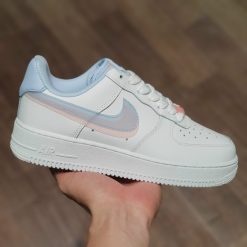 Giay Nike Air Force 1 LV8 GS Double Swoosh Blue Pink Younger logo Hong xanh rep 11 gia re