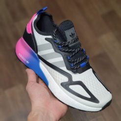 adidas men s zx 2k boost running sneakers white grey black 1a2a-250 Rep 11 trang xam den gia re ha noi
